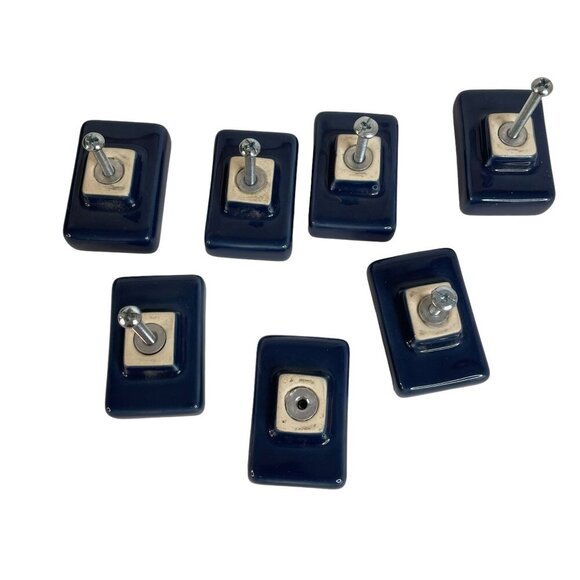 7 Blue Star Soap Flakes Ceramic Drawer Knobs Retro Chic Bubbly Unique - Picture 3 of 9